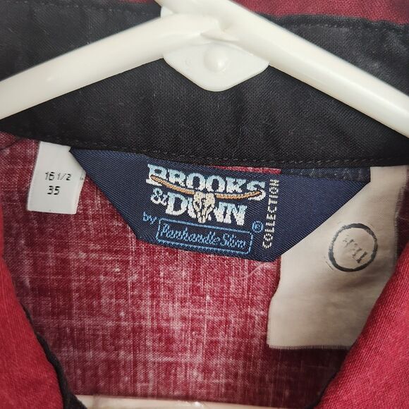 VTG Brooks & Dunn Panhandle Slim Pearl Snap Western Shirt Men's 16 1/2 x 35 - Picture 7 of 11
